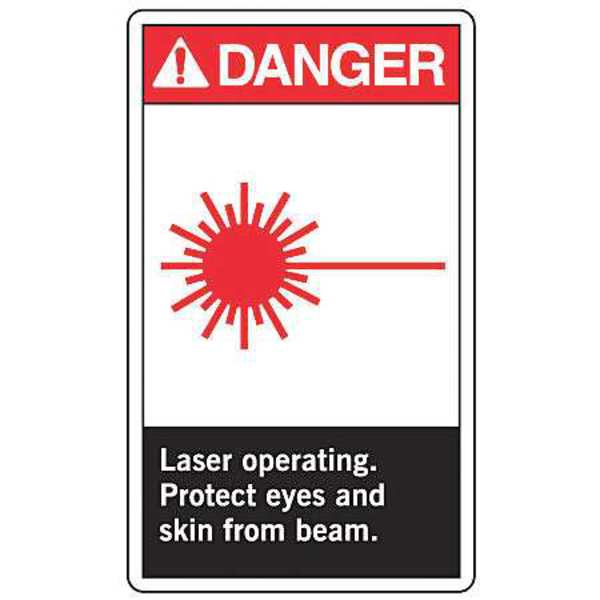 Safety Label, 5 in H, 3 1/2 in W, Vinyl, Vertical Rectangle, LRAD001VSP