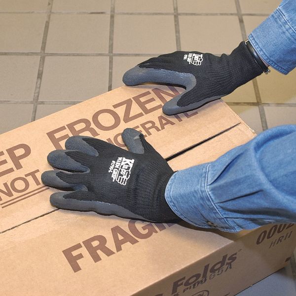 Cold Protection Gloves, Latex, L, Gray, PR