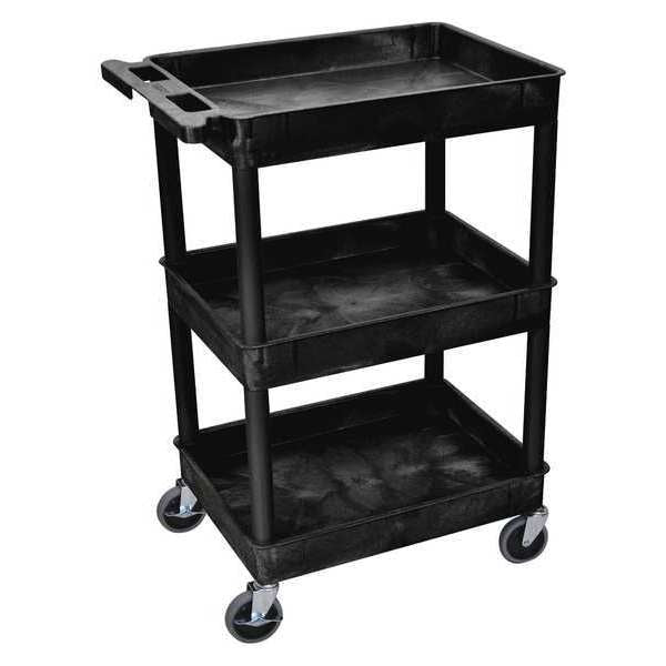 Thermoplastic Resin (Shelf)/High Density Polyethylene (Leg) Flat, 3 Shelves, 300 lb