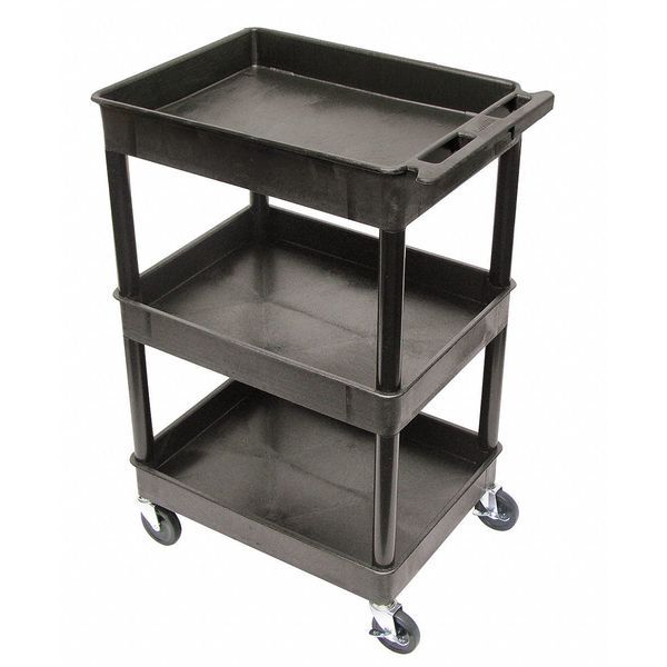 Thermoplastic Resin (Shelf)/High Density Polyethylene (Leg) Flat, 3 Shelves, 300 lb