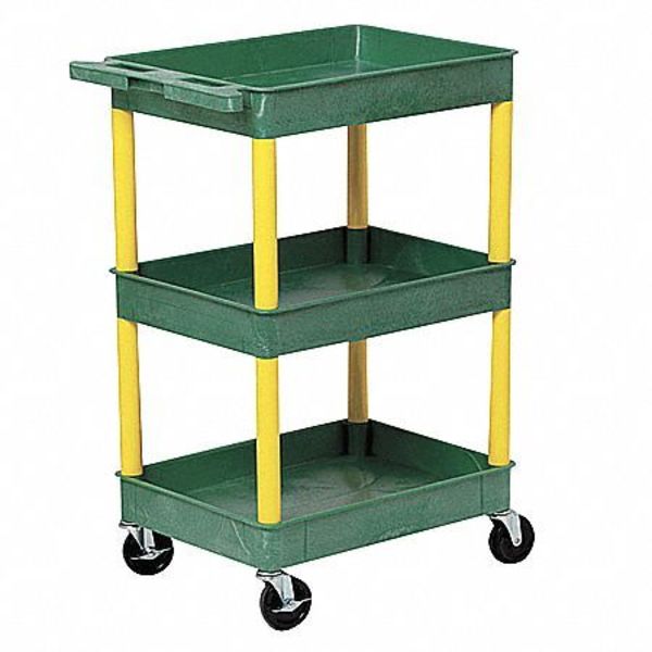 Thermoplastic Resin (Shelf)/High Density Polyethylene (Leg) Flat, 3 Shelves, 300 lb