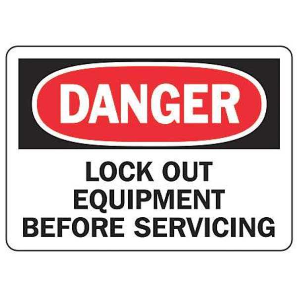 Danger Sign, 7 in H, 10 in W, Plastic, Rectangle, English, MLKT007VP