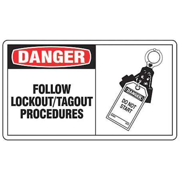 Safety Label, 3 1/2 in Height, 5 in English, LLKT003VSP
