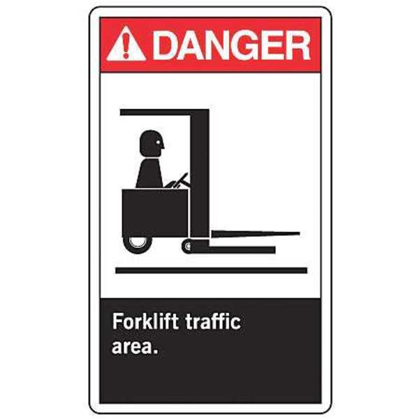 Danger Sign Label, 5 in H, 3 1/2 in W, Vinyl, Vertical Rectangle, English, LVHR001VSP