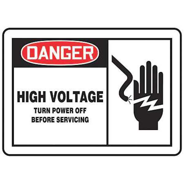 Safety Label, 3-1/2 In. H, 5 In. W, PK5, LELC054VSP
