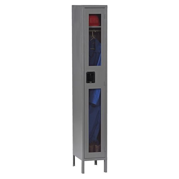 Wardrobe Locker, 12 in W, 18 in D, 78 in H, (1) Tier, (1) Wide, Gray