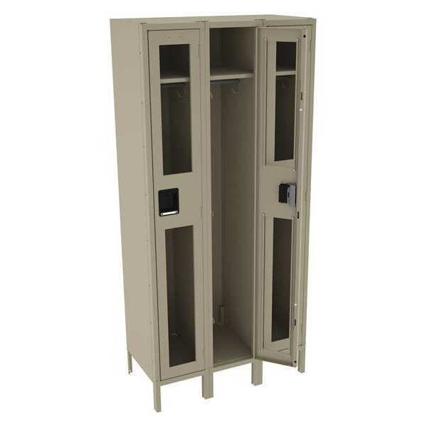 Wardrobe Locker, 36 in W, 18 in D, 78 in H, (1) Tier, (3) Wide, Sand