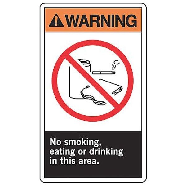 Label, 5 in Height, 3 1/2 in Width, Vinyl, Vertical Rectangle, English