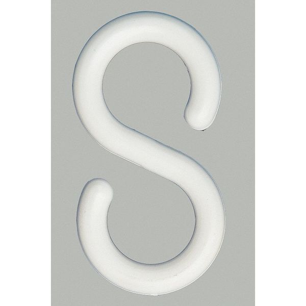 2 in S-Hook - White, Acetal, 10 pk