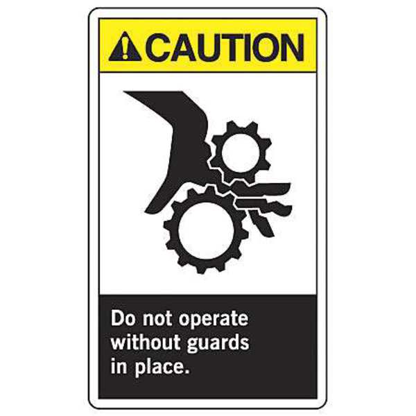 Label, 5 in Height, 3 1/2 in Width, Vinyl, Vertical Rectangle, English