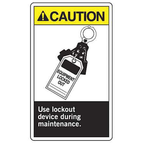 Label, 5 in Height, 3 1/2 in Width, Vinyl, Vertical Rectangle, English