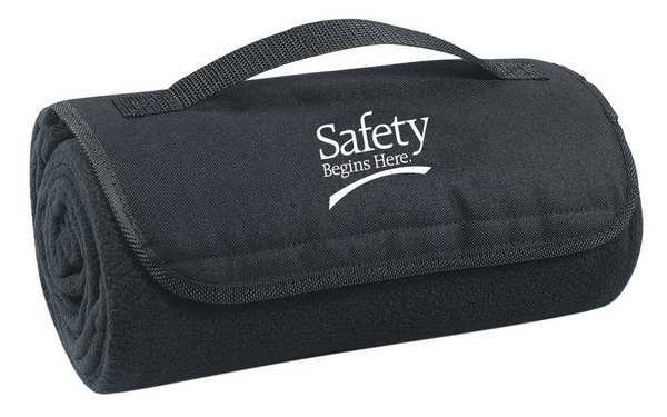 Blanket, Safety Begins Here, 48x53in, Black
