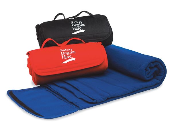 Blanket, Safety Begins Here, 48x53in, Black