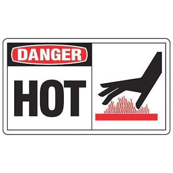 Safety Label, 3 1/2 in H, 5 in W, Vinyl, Horizontal Rectangle, English, LEQM015VSP