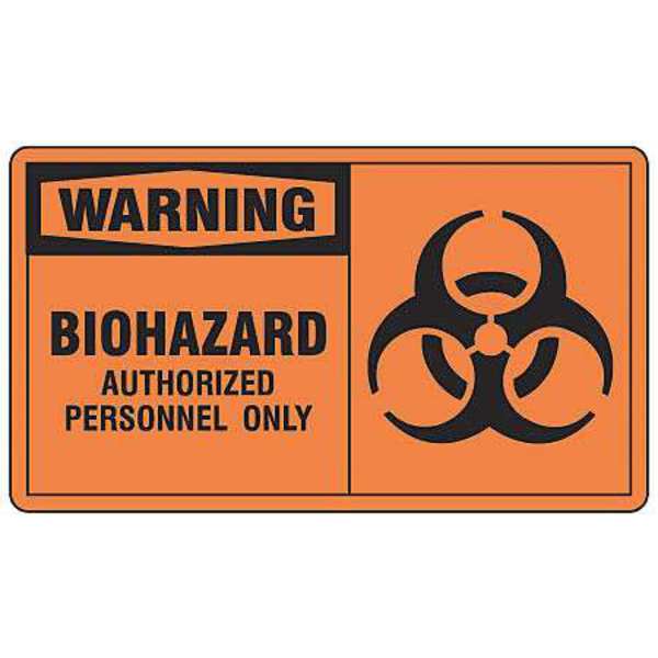 Safety Label, 3 1/2 in H, 5 in W, Vinyl, Horizontal Rectangle, English, LBHZ302VSP