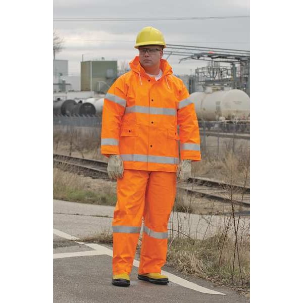 ComfortBrite Flame Resistant Rain Overall, Orange, M