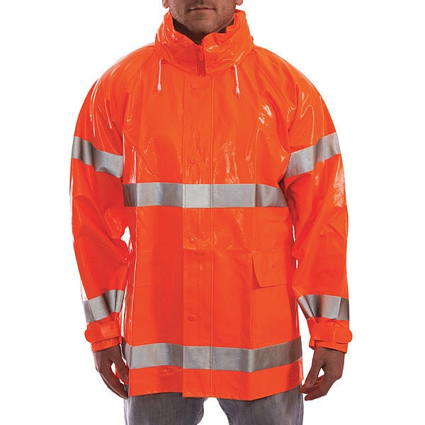 ComfortBrite Flame Resistant Rain Jacket, Orange, M