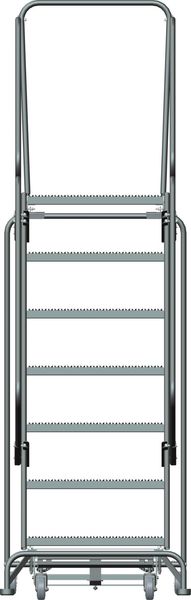 103 in H Steel Rolling Ladder, 7 Steps