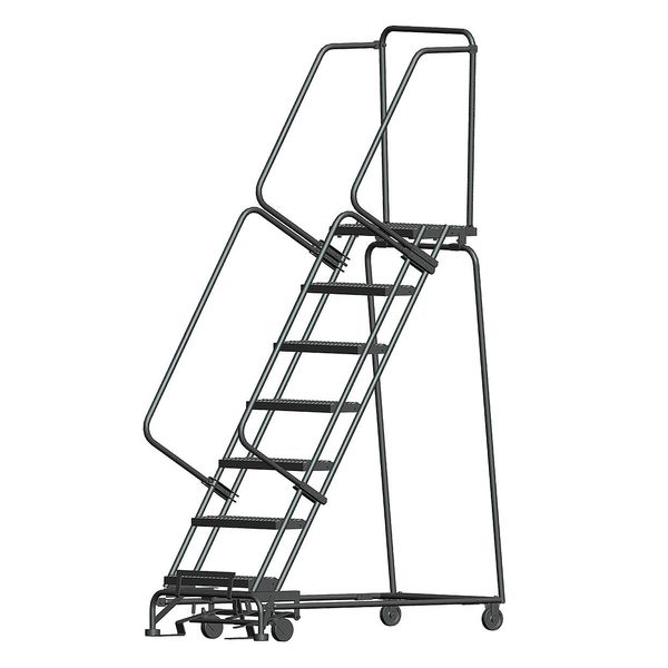 103 in H Steel Rolling Ladder, 7 Steps