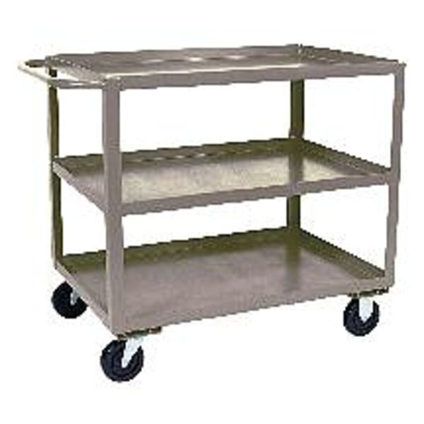 Steel Flat Handle Utility Cart, 3 Shelves, 1,400 lb