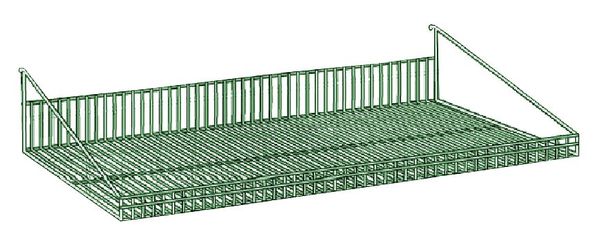 Grid Shelf, Steel, Green, 47-1/4x14x7-3/4