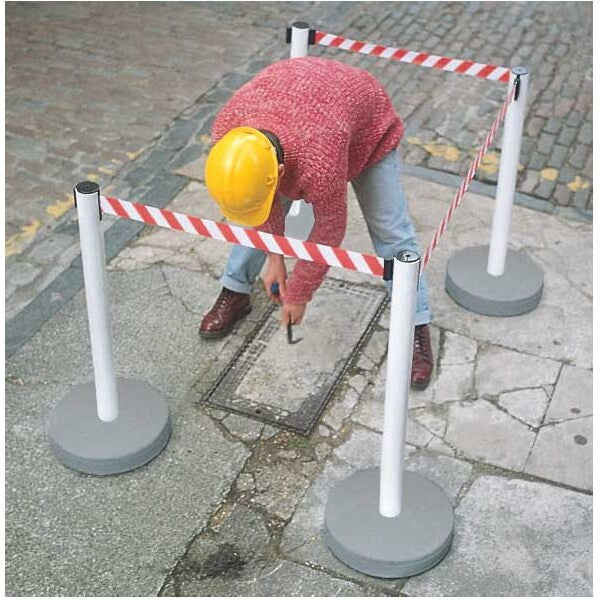 Barrier Post with Belt, 37-3/4 In. H