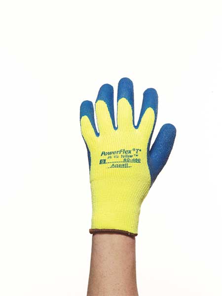 Hi-Vis Cut Resistant Coated Gloves, A3 Cut Level, Natural Rubber Latex, XL, 1 PR