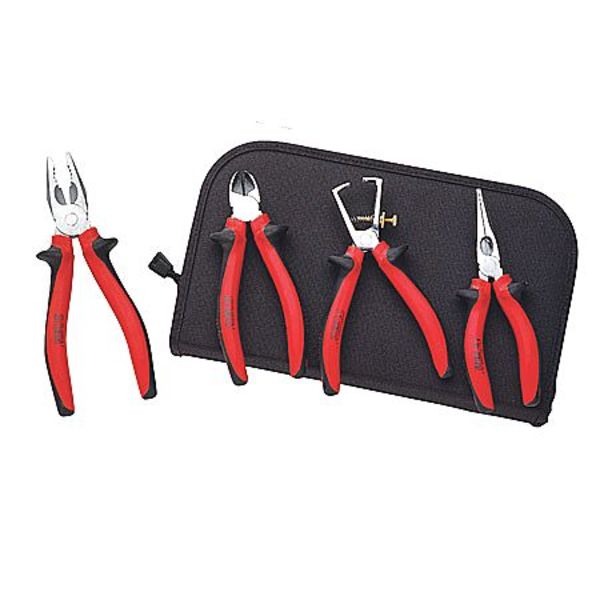 4 Piece Bi-Material Grip Plier Set Soft Vinyl Handle