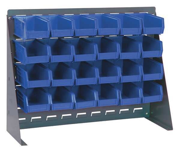 Steel Louvered Bench Rack, 27 in W x 1/4 in D x 21 in H, Gray