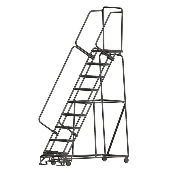 123 in H Steel Rolling Ladder, 9 Steps