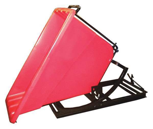 Self Dumping Hopper, 750 lb., Poly, Red