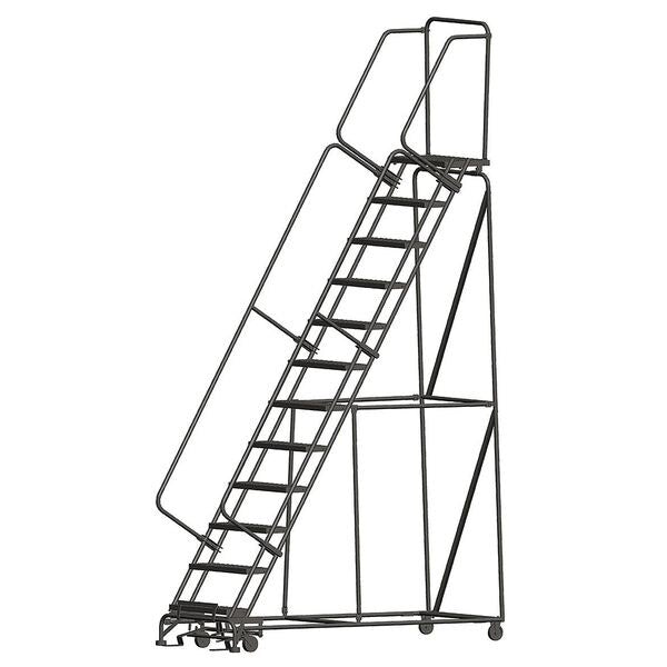 153 in H Steel Rolling Ladder, 12 Steps