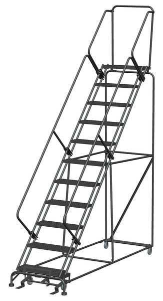 143 in H Steel Rolling Ladder, 11 Steps
