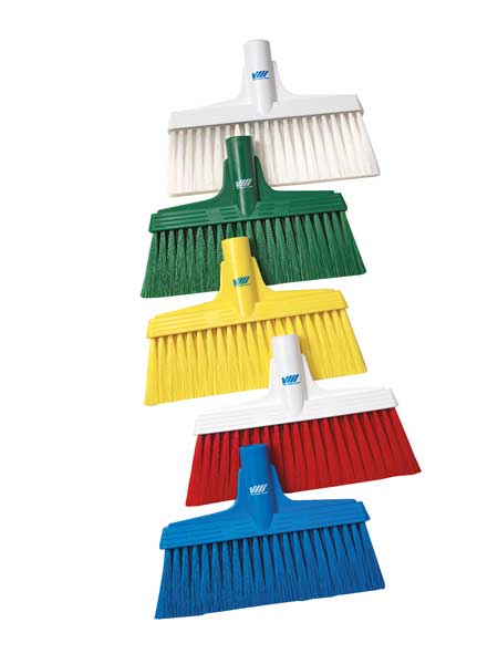 9 1/2 in Sweep Face Broom Head, Soft, Synthetic, Red