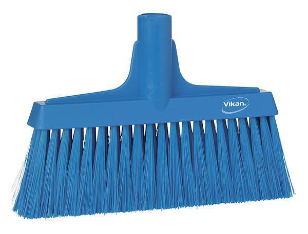 9 1/2 in Sweep Face Broom Head, Soft, Synthetic, Blue