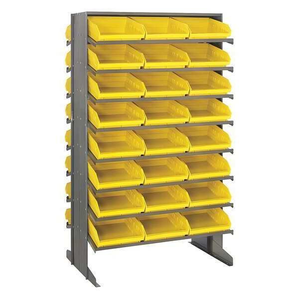 Steel Pick Rack, 36 in W x 60 in H x 24 in D, 16 Shelves, Yellow