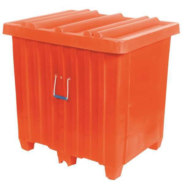 White Bulk Container, Plastic, 14 cu ft Volume Capacity