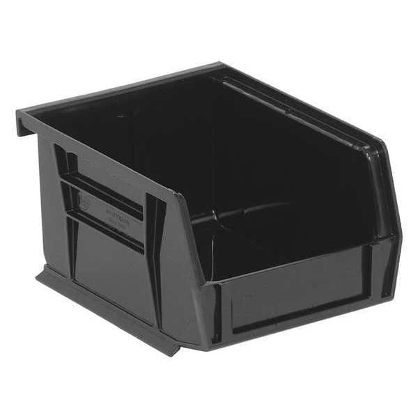 Hang & Stack Storage Bin, Black, Polypropylene, 5 3/8 in L x 4 1/8 in W x 3 in H