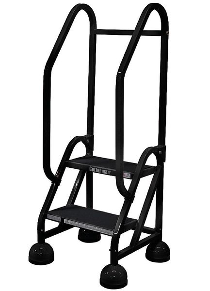 48 in H Steel Rolling Ladder, 2 Steps
