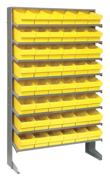 Steel Pick Rack, 36 in W x 60 in H x 12 in D, 8 Shelves, Gray