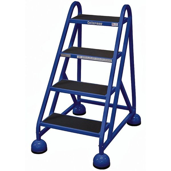 40 in H Steel Rolling Ladder, 4 Steps