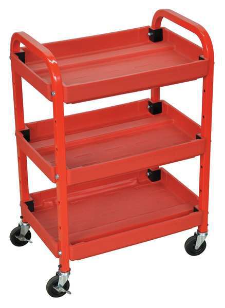 Thermoplastic Resin (Shelf)/High Density Polyethylene (Leg) (2) Raised, 3 Shelves, 95 lb