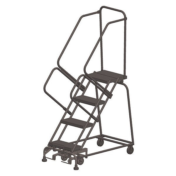 73 in H Steel Stock Picking Rolling Ladder, 4 Steps
