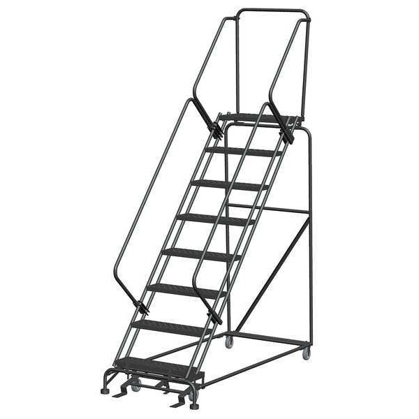 113 in H Steel Stock Picking Rolling Ladder, 8 Steps