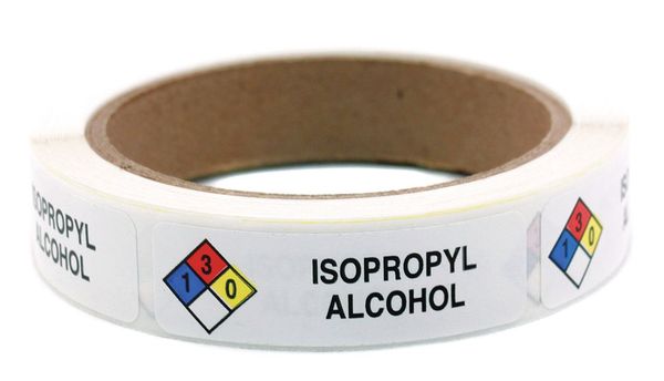 Chemical Label, Alcohol, Roll, PK250