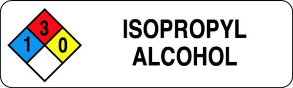 Chemical Label, Alcohol, Roll, PK250