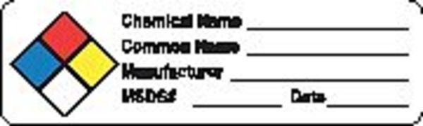 Hazard Chemical Label, 3/4HX2-1/2W, PK250
