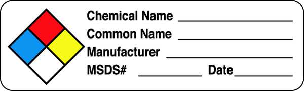 Hazard Chemical Label, 3/4HX2-1/2W, PK250