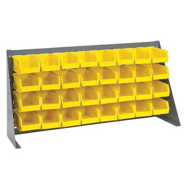 Steel Louvered Bench Rack, 36 in W x 1/4 in D x 20 in H, Gray