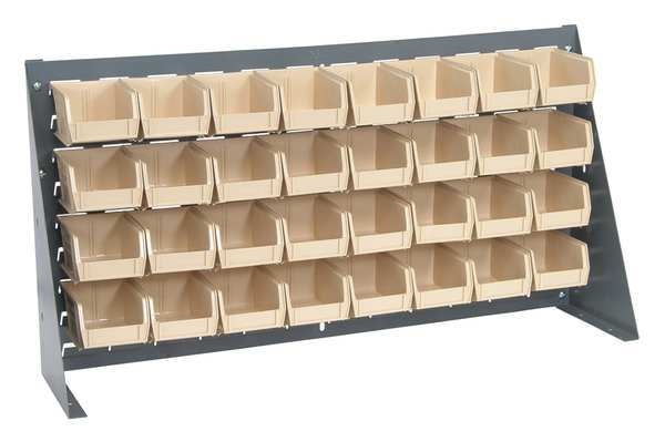 Steel Louvered Bench Rack, 36 in W x 1/4 in D x 20 in H, Gray